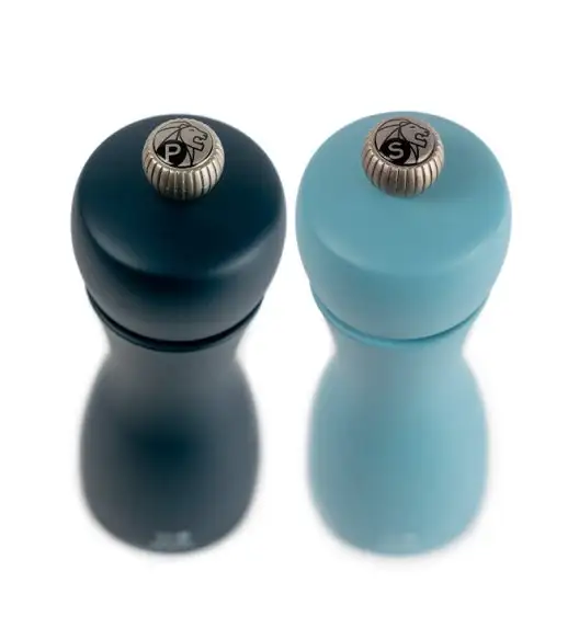 PEUGEOT TAHITI DUO Zestaw młynków do soli i pieprzu 15 cm / drewno bukowe / niebieski
