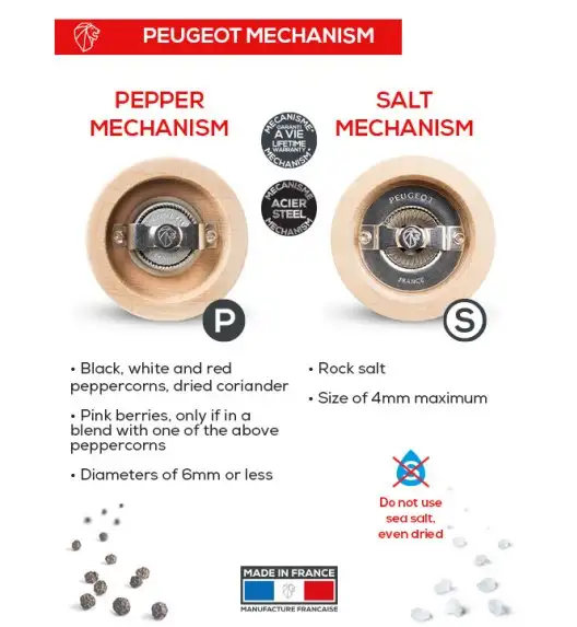 PEUGEOT TAHITI DUO Zestaw młynków do soli i pieprzu 15 cm / drewno bukowe / niebieski