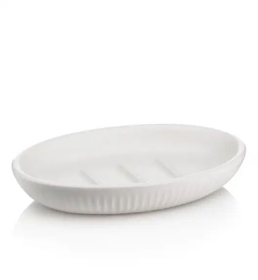 KELA ADELE Mydelniczka ceramiczna 13,5 x 9,5 cm / biała / FreeForm