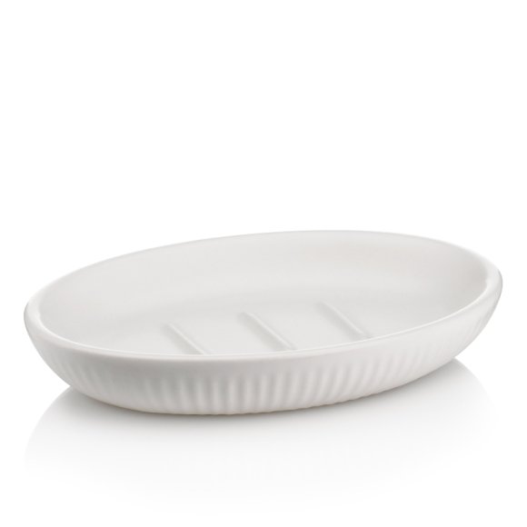 KELA ADELE Mydelniczka ceramiczna 13,5 x 9,5 cm / biała / FreeForm