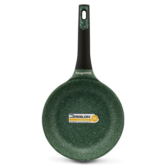 KönigHOFFER GREEN HUSK Patelnia granitowa 20 cm / indukcja / powłoka GREBLON C3 Granite