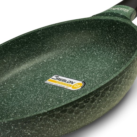 KönigHOFFER GREEN HUSK Patelnia granitowa 20 cm + pokrywka uniwersalna TADAR / indukcja
