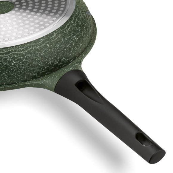 KönigHOFFER GREEN HUSK Patelnia granitowa 20 cm + pokrywka uniwersalna TADAR / indukcja