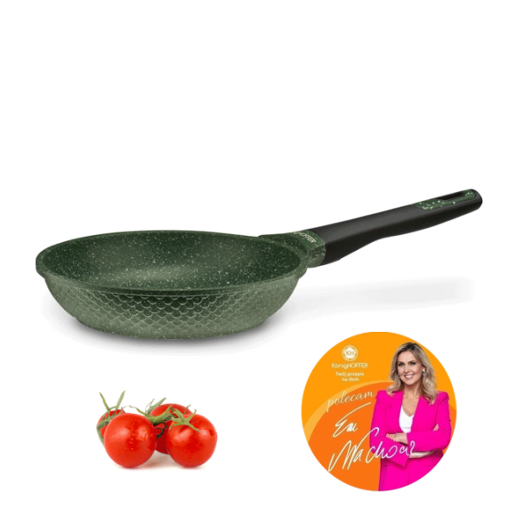KönigHOFFER GREEN HUSK Patelnia granitowa 20 cm + pokrywka uniwersalna TADAR / indukcja