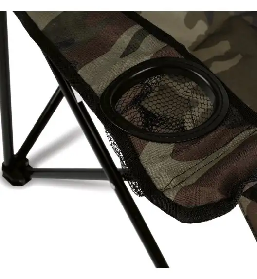 TADAR Krzesło składane z torbą 80 x 50 x 80 cm / turystyczne / moro / wędkarskie na ryby