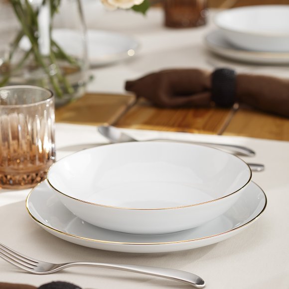 CHODZIEŻ CITY ZŁOTY B326 Serwis obiadowy 18 el / 6 osób / porcelana