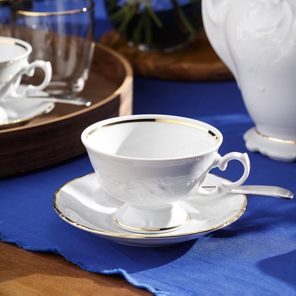 CHODZIEŻ FRYDERYKA ZŁOTA LINIA B236 Serwis kawowy 39 el / 12 osób / porcelana