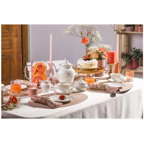 CHODZIEŻ FRYDERYKA ZŁOTA LINIA C236 Serwis kawowy 39 el / 12 osób / porcelana ecru