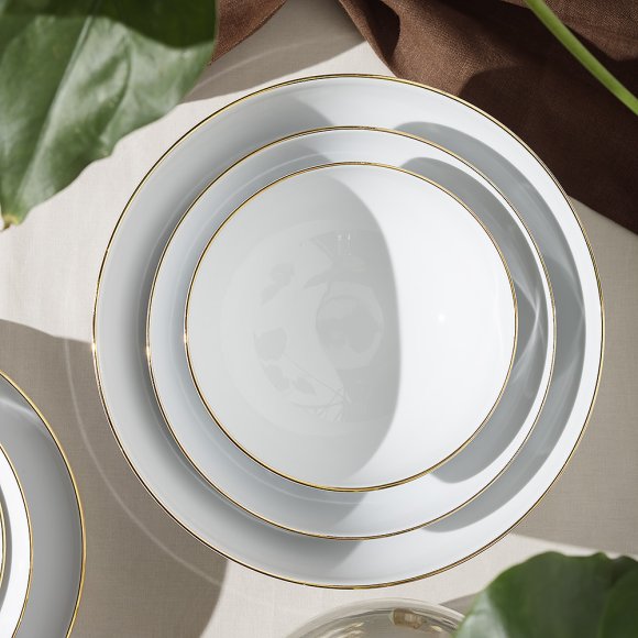 CHODZIEŻ CITY ZŁOTY B326 Serwis obiadowy 36 el / 12 osób / porcelana