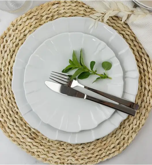 LUBIANA SUNNY Serwis obiadowy 18 el 6 osób | biała porcelana 