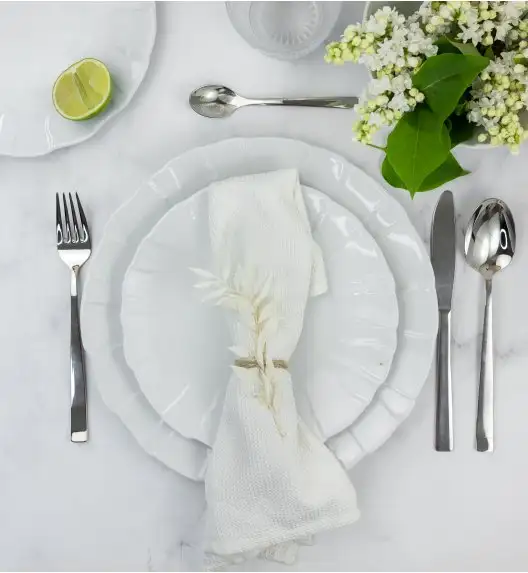 LUBIANA SUNNY Serwis obiadowy 18 el 6 osób | biała porcelana 