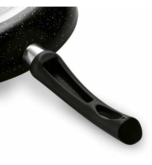 TADAR MARMARA BLACK Patelnia tradycyjna 28 cm + pokrywka uniwersalana TADAR / z powłoką non-stick / indukcja