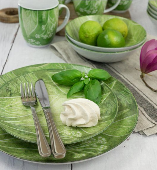 LUBIANA BOSS KERAJET  DIGITAL PRINTING | 9075A KJ LIŚCIE | Talerz obiadowy 27 cm | zielony