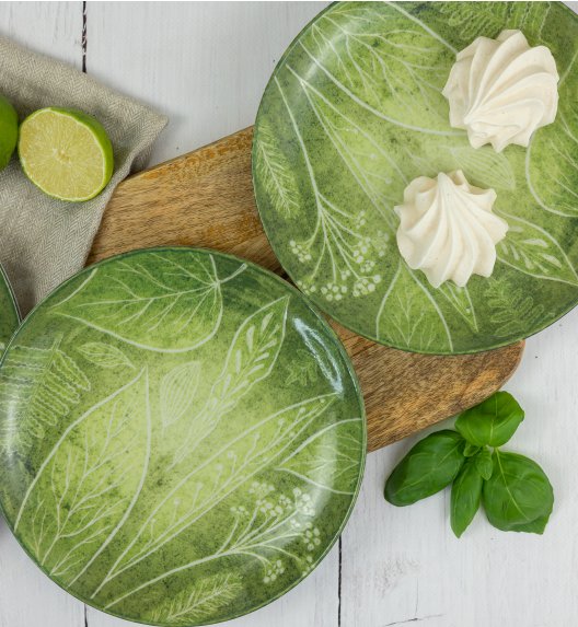 LUBIANA BOSS KERAJET DIGITAL PRINTING | 9075A KJ LIŚCIE | 6x Talerz głęboki / salaterka 17,5 cm | zielony