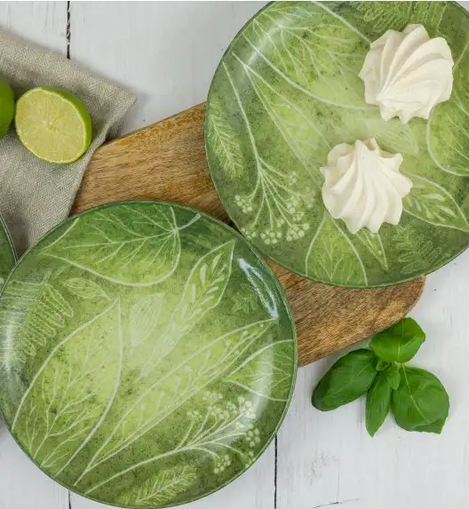 LUBIANA BOSS KERAJET DIGITAL PRINTING | 9075A KJ LIŚCIE | 6x Talerz głęboki / salaterka 17,5 cm | zielony