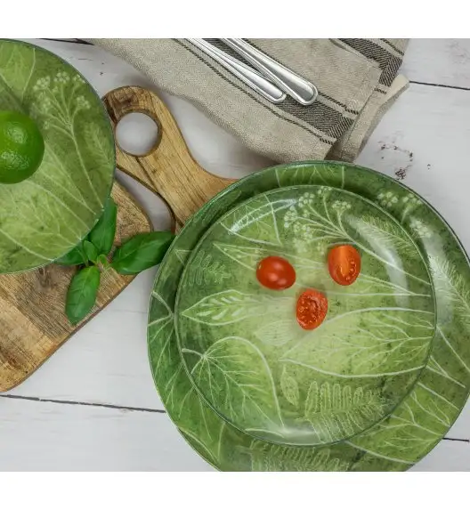 LUBIANA BOSS KERAJET DIGITAL PRINTING | 9075A KJ LIŚCIE | 12x Talerz głęboki / salaterka 17,5 cm | zielony