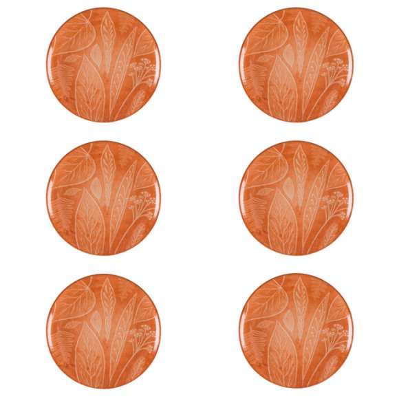 LUBIANA BOSS KERAJET DIGITAL PRINTING | 9075C KJ LIŚCIE | 6x Talerz obiadowy 27 cm | pomarańczowy