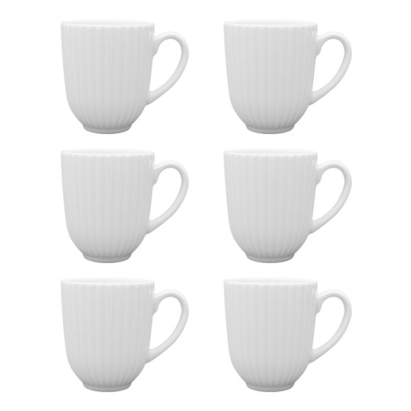 LUBIANA DAISY Komplet 6 kubków 350 ml | biała porcelana