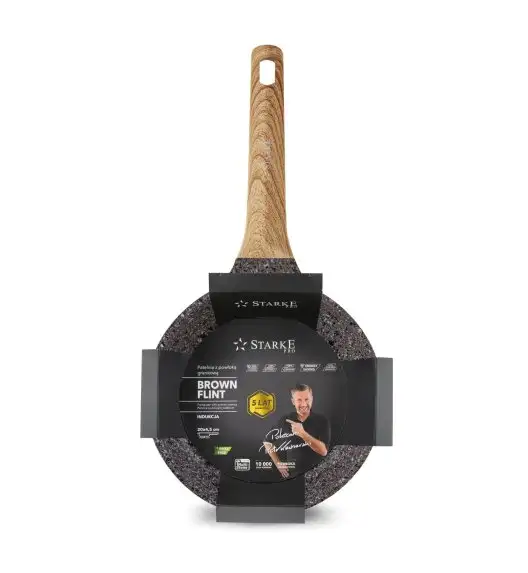 STARKE PRO BROWN FLINT Patelnia tradycyjna 20 cm / granitowa / indukcja