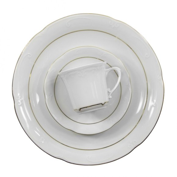 CHODZIEŻ KAMELIA B014 ZŁOTA LINIA Zestaw kawowy 39 el / 12 osób / porcelana
