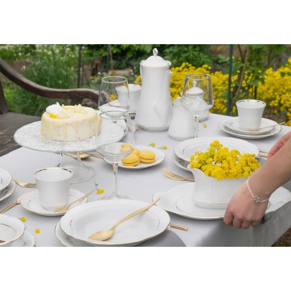 CHODZIEŻ KAMELIA B014 ZŁOTA LINIA Zestaw kawowy 39 el / 12 osób / porcelana