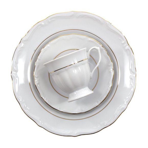 CHODZIEŻ MARIA TERESA B014 ZŁOTA LINIA Zestaw kawowy 39 el / 12 osób / porcelana