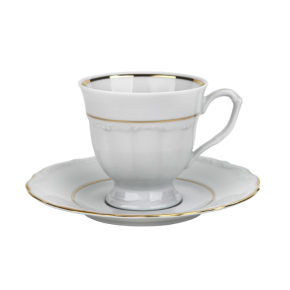 CHODZIEŻ MARIA TERESA B014 ZŁOTA LINIA Zestaw kawowy 39 el / 12 osób / porcelana