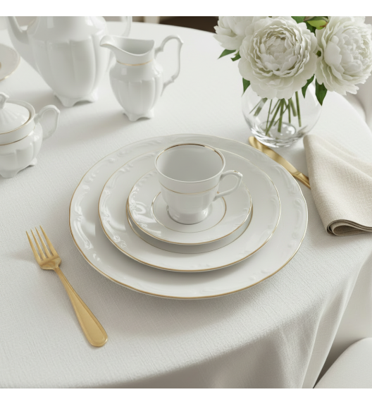 CHODZIEŻ MARIA TERESA B014 ZŁOTA LINIA Zestaw kawowy 39 el / 12 osób / porcelana