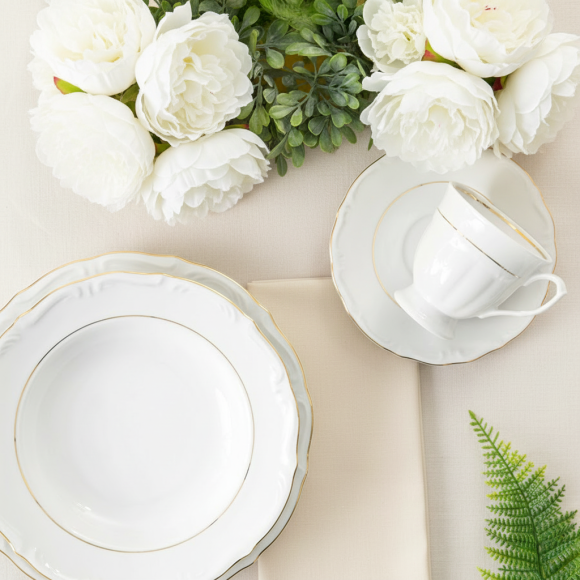 CHODZIEŻ MARIA TERESA B014 ZŁOTA LINIA Zestaw kawowy 39 el / 12 osób / porcelana