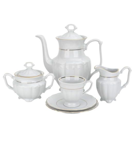 CHODZIEŻ MARIA TERESA B014 ZŁOTA LINIA Zestaw kawowy 39 el / 12 osób / porcelana
