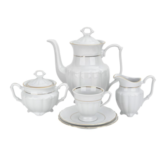 CHODZIEŻ MARIA TERESA B014 ZŁOTA LINIA Zestaw kawowy 39 el / 12 osób / porcelana