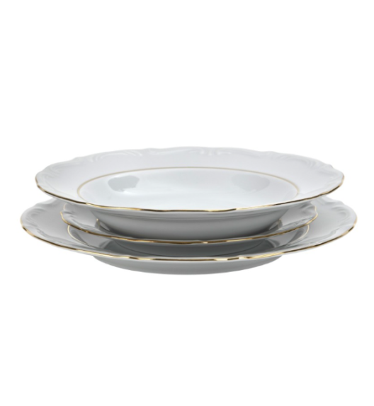 CHODZIEŻ MARIA TERESA B014 ZŁOTA LINIA Zestaw obiadowy 44 el / 12 osób / porcelana