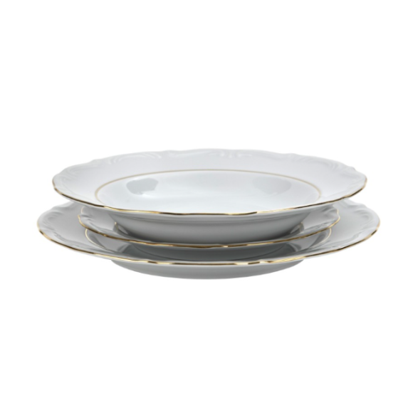 CHODZIEŻ MARIA TERESA B014 ZŁOTA LINIA Zestaw obiadowy 44 el / 12 osób / porcelana
