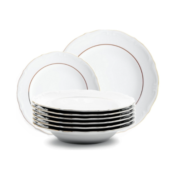 CHODZIEŻ MARIA TERESA B014 ZŁOTA LINIA Zestaw obiadowy 44 el / 12 osób / porcelana