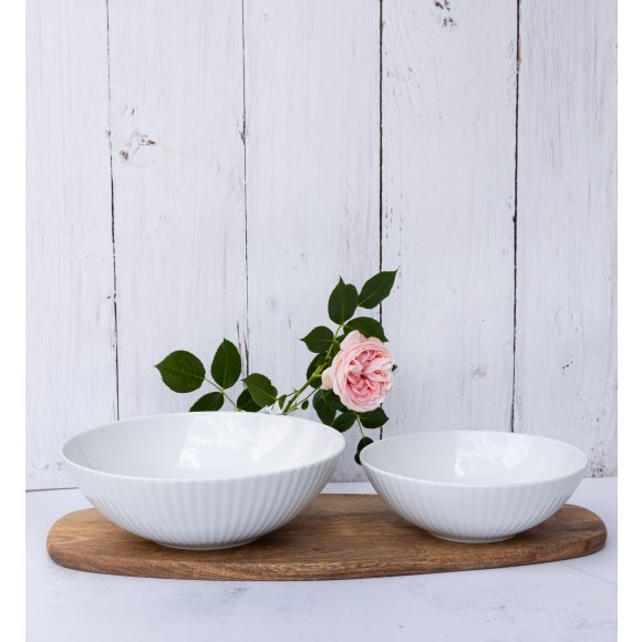 LUBIANA DAISY Salaterka 26 cm | biała porcelana | luz