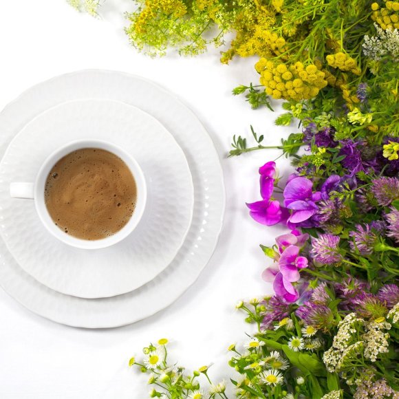ĆMIELÓW SOFIA 0001 BIAŁA Zestaw kawowy 21 el / 6 osób / porcelana