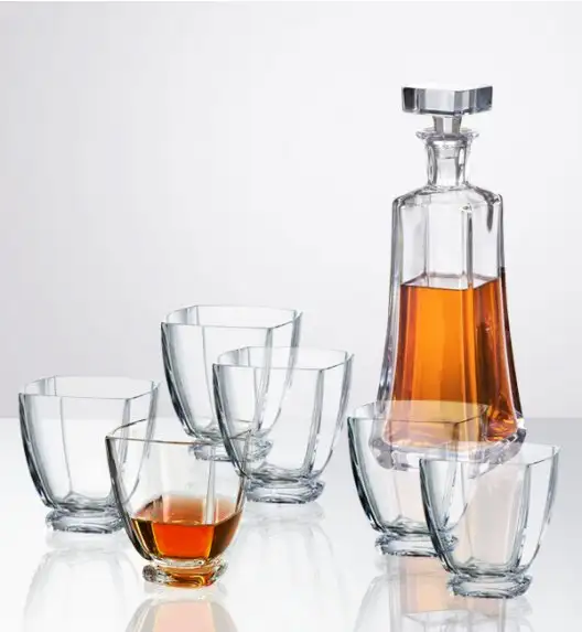 WYPRZEDAZ! BOHEMIA AREZZO Zestaw Karafka do whisky 700 ml + 6 szklanek 320 ml szkło kryształowe, CR7A500