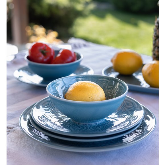 LUBIANA ORIENTAL | K6 NIEBIESKI | Serwis obiadowy 18/54 el | porcelana