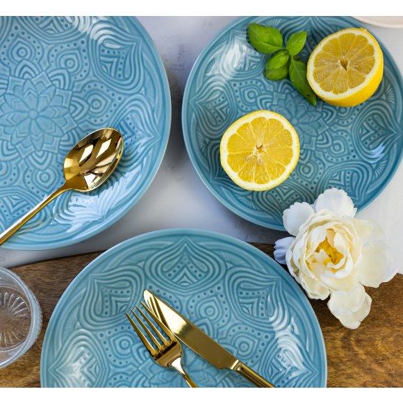 LUBIANA ORIENTAL | K6 NIEBIESKI | Serwis obiadowy 18/54 el | porcelana