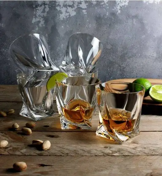 WYPRZEDAŻ! BOHEMIA QUADRO Zestaw do whisky karafka + szklanki 7 el / szkło kryształowe