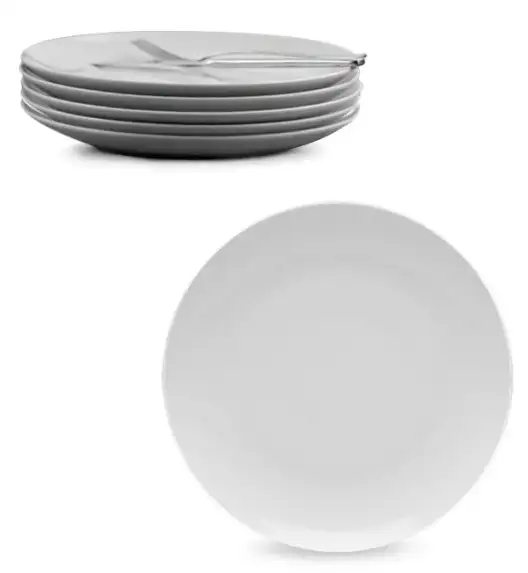 LUBIANA BOSS 6x Talerz obiadowy 24 cm | biała porcelana
