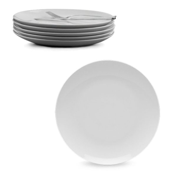 LUBIANA BOSS 6x Talerz obiadowy 24 cm | biała porcelana