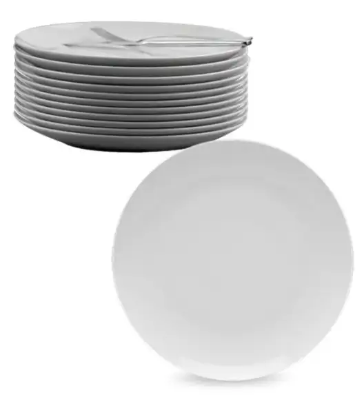LUBIANA BOSS 12x Talerz obiadowy 24 cm | biała porcelana