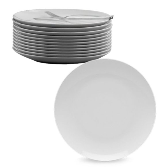 LUBIANA BOSS 12x Talerz obiadowy 24 cm | biała porcelana