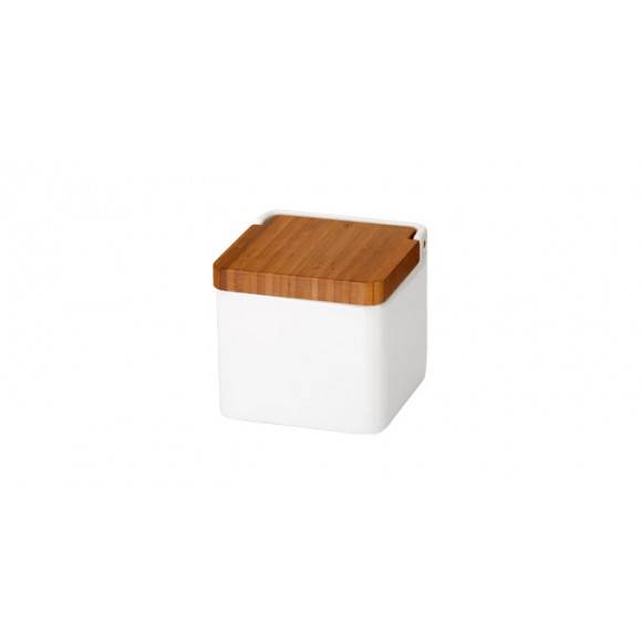 TESCOMA ON LINE pojemnik z pokrywką na żywność przyprawy 11 cm / ceramika + drewno bambusowe