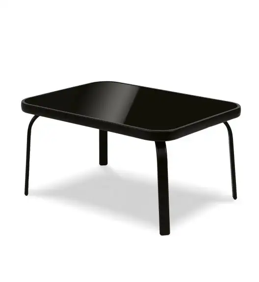 TADAR PANAMA Zestaw mebli ogrodowych / ławka + 2 krzesła + prostokątny stolik ze szklanym blatem