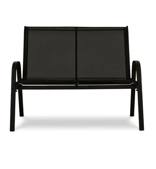 TADAR PANAMA Zestaw mebli ogrodowych / ławka + 2 krzesła + prostokątny stolik ze szklanym blatem