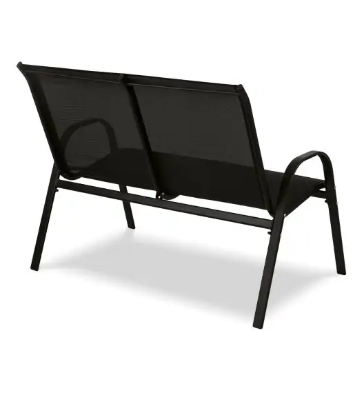 TADAR PANAMA Zestaw mebli ogrodowych / ławka + 2 krzesła + prostokątny stolik ze szklanym blatem