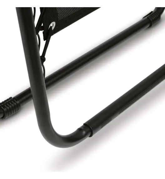 TADAR Leżak ogrodowy 66 x 160 cm / plażowy / czarny / grawitacyjny