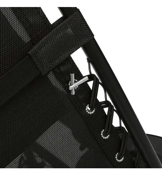 TADAR Leżak ogrodowy 66 x 160 cm / plażowy / czarny / grawitacyjny